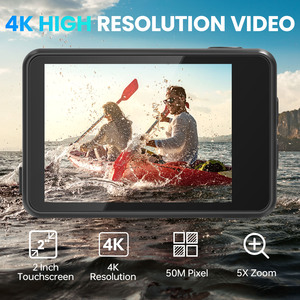 Ống kính kép 5K vlog nhỏ 170 độ 1080p cơ thể không thấm nước Wifi 4K 60fps thể thao Cam hành động & Thể thao Phụ Kiện máy ảnh - Product Image 3