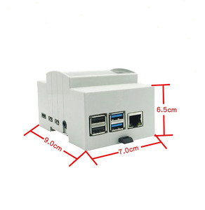 Raspberry Pi 4B ABS Case Montaje en riel DIN Caja de protección de espacio interior grande con ventilador de refrigeración Disipadores de calor para Pi 4 Modelo B - Product Image 3