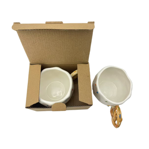 Fabrika yeni tasarım el yapımı seramik kahve kupalar ile kayan nokta seramik Mug kupa Modern tasarım fincan çerez kolu - Product Image 4