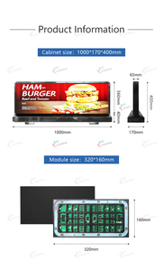 4G Wireless Cloud Control <strong>Taxi</strong> Outdoor LED Screen Double Sided Advertising Digital Display Outdoor <strong>Taxi</strong> Top LED Display - Product Image 3