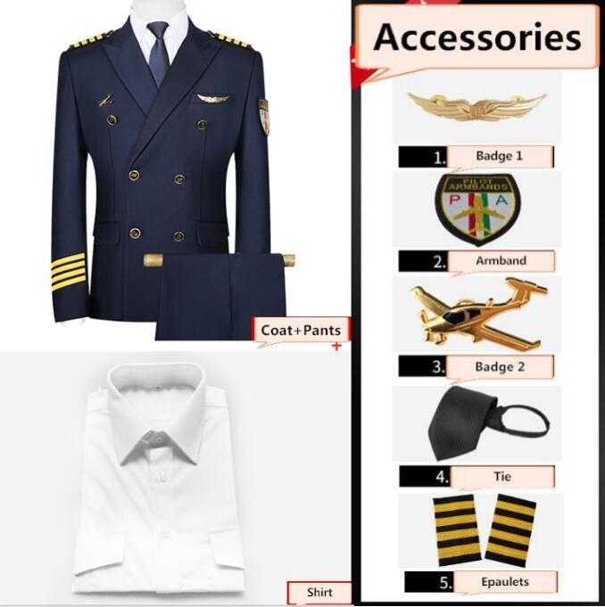 Coat 2+Pants+Shirt+5 accessories