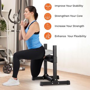 Wellshowスプリットスクワットスタンド安定した軽量シングルレッグスクワットスタンド7つの調整可能なローラーの高さ延長のための快適なパディング - Product Image 3