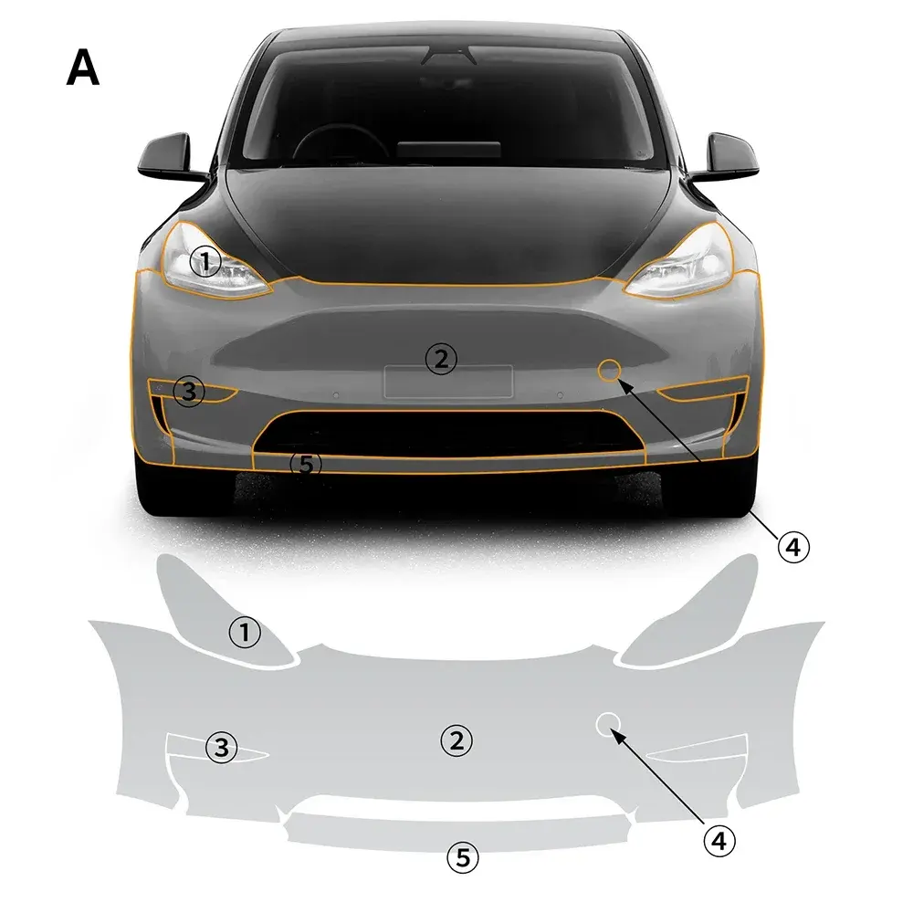 Auto Bumper Verf Bescherming Film, Duidelijke Ppf Bumper Sticker Kit, Tpu, Krasbestendig, Voor Tesla Model Y 2020, 2021, 2022, 2023