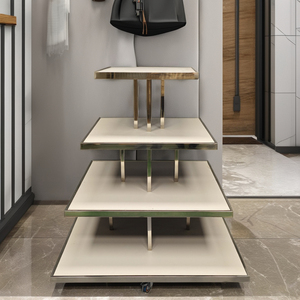 Supermarket Four-Story Metal Revolving Shelf Floor-to-Ceiling <strong>Display</strong> Rack 4-layer square Flow <strong>Table</strong> - Product Image 2