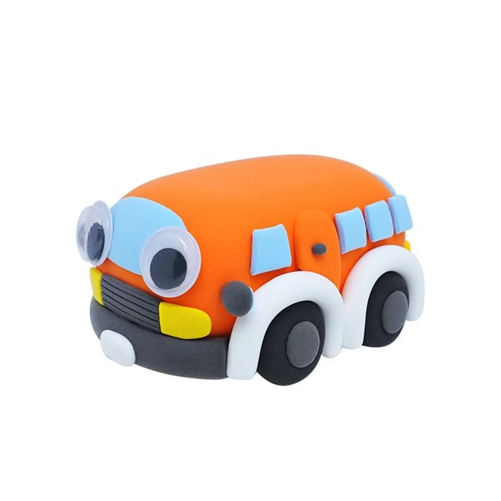 Brinquedo educativo de gesso, modelagem diy carro, brinquedos, argila seca ao ar livre para crianças