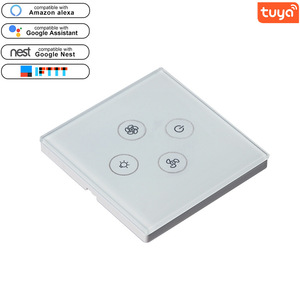 <strong>AU</strong> US 120mm*72mm 86mm 1 2 3 Gangs Smart Switch Glass Panel Touch Function Light Switch Curtain Switch Fan <strong>Remote</strong> WiFi - Product Image 4