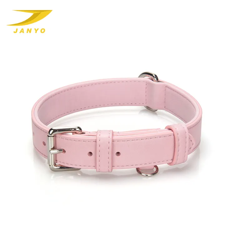 Factory wholesale Simple And Fashion pink Dog Collar pu Leather Pet Dog Collar