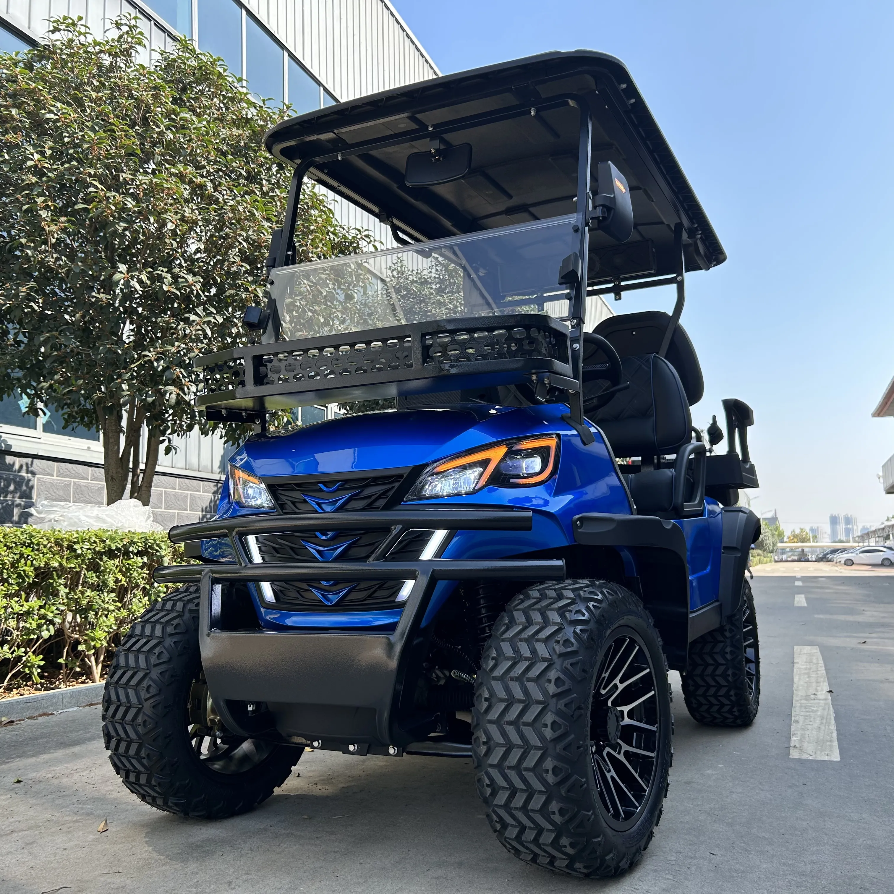 HUAXIN-Chariot de golf 4x4 à roues motrices avec siège arrière replié, vente directe d'usine