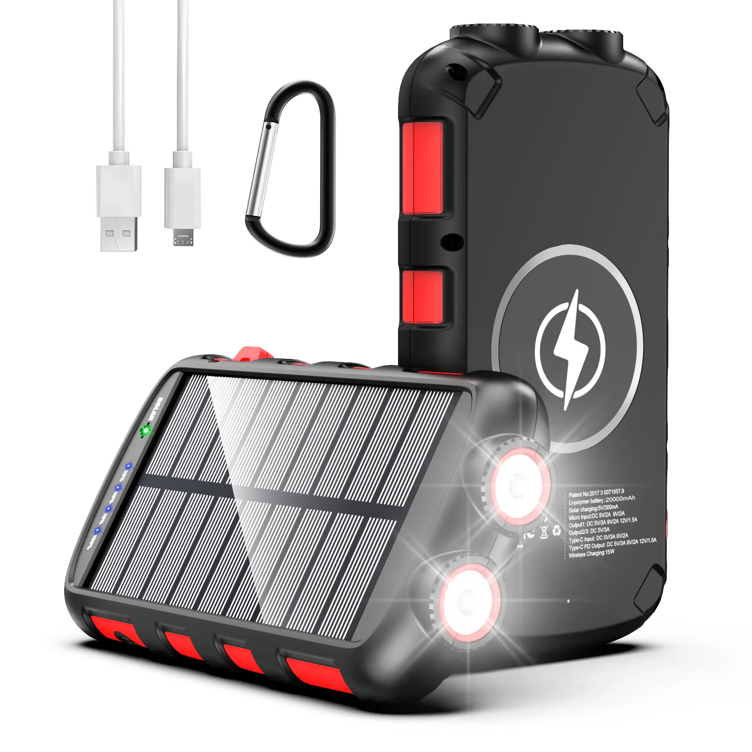 ES965S Cargador Portatil 20000 Ngân Hàng Điện Xách Tay Không Dây Powerbank Cargador Năng Lượng Mặt Trời Sạc Điện Ngân Hàng Điện Solare 20000 Mah