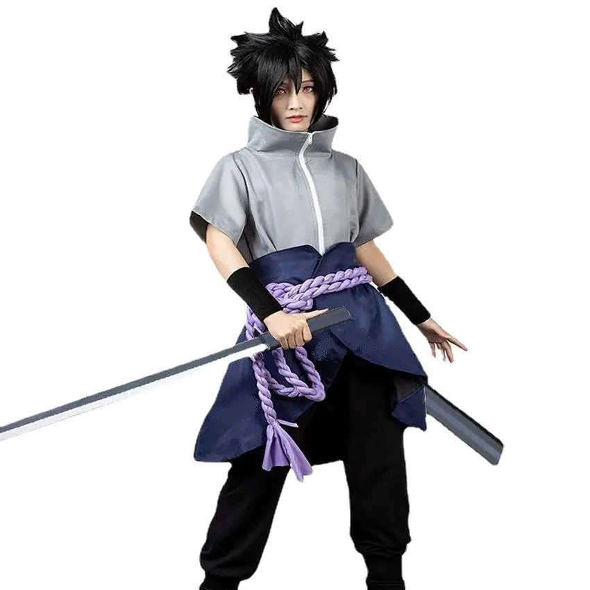 Disfraz de anime japonés Uchiha Sasuke ninja disfraz de cosplay de anime de Halloween
