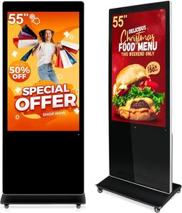 55 дюймов Digital Signage дисплей, сенсорный экран киоск для внутренней рекламы ЖК-монитор с HDMI-IN/USB-портом, Android 11 2 + 32 ГБ - Product Image 1