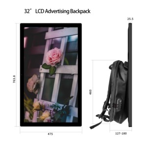 Màn hình quảng cáo kỹ thuật số LCD <span class=keywords><strong>Android</strong></span> 21,5 inch, dạng đứng, hình ảnh video, dạng ba lô, bảng quảng cáo di động cho quảng cáo tiếp thị khi đi bộ - Product Image 3