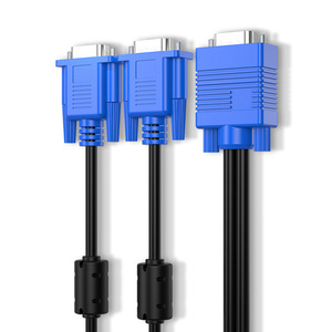 Divisor VGA macho a Dual VGA macho Cable 1 en 2 HD Monitor adaptador VGA a 2VGA pantalla monitor de computadora 1080P con para proyector
