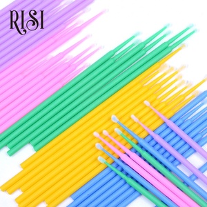 RISI RISI özel Logo makyaj araçları mikro aplikatör fırçaları kirpik uzatma mikro swablar 100 adet/torba mikro fırça aplikatör - Product Image 5