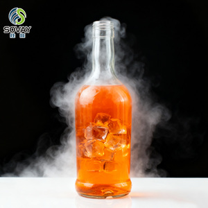 Rõ ràng vòng hình dạng chai thủy tinh 700ml 750ml <span class=keywords><strong>Vodka</strong></span> Tequila Whisky chai thủy tinh với nhôm ropp Top - Product Image 2