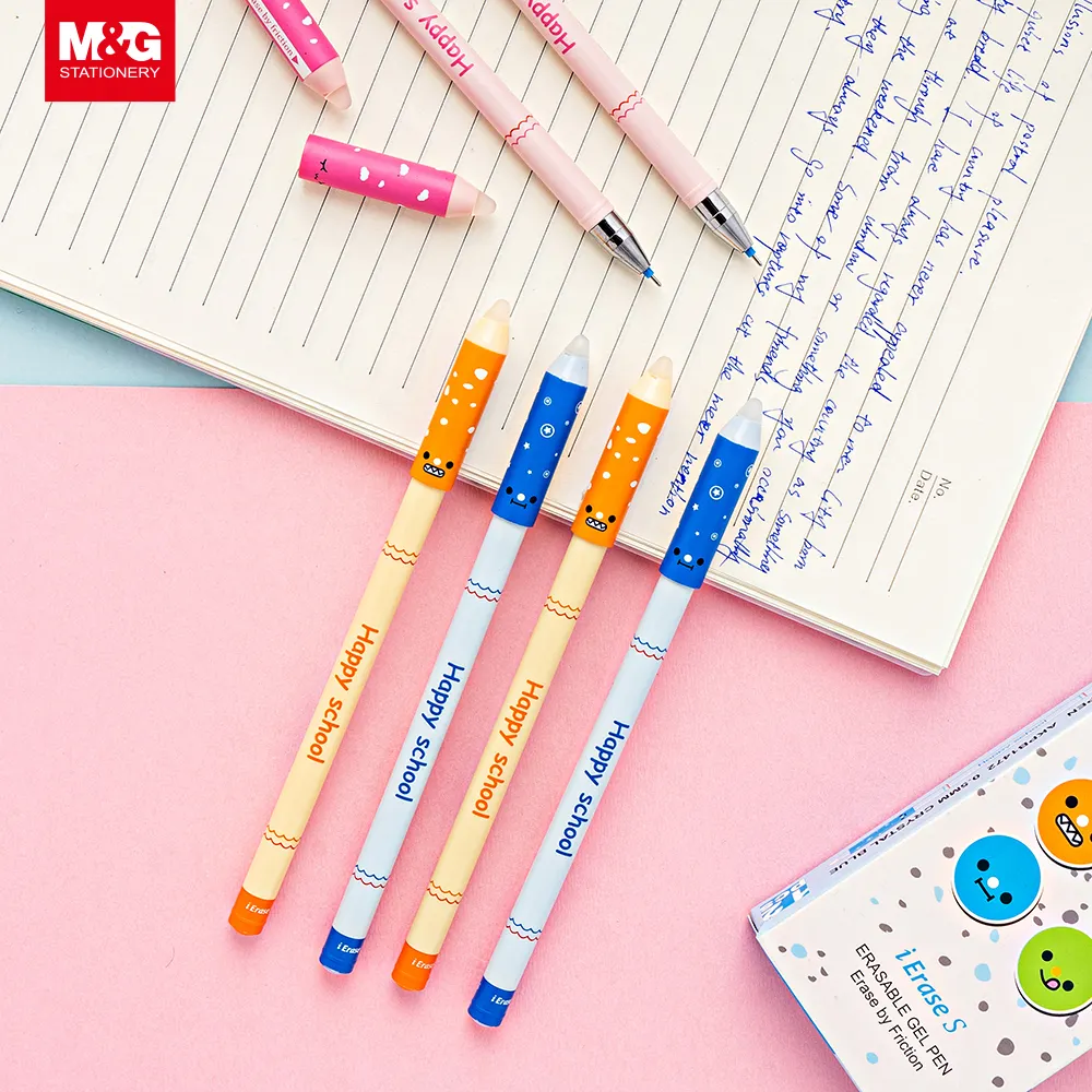 M & G-Bolígrafo de tinta de Gel borrable, bolígrafo de tinta de Gel borrable de cristal azul de 0,5mm