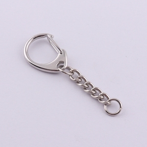 Metal Blank <strong>c</strong> <strong>Shape</strong> Snap Hook <strong>Key</strong> Ring with Chain for Keychain - Product Image 4