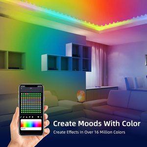 Sincronización de música controlada por aplicación a pilas Fiesta de Navidad multicolor RGB Luces de cadena de hadas inteligentes con control remoto