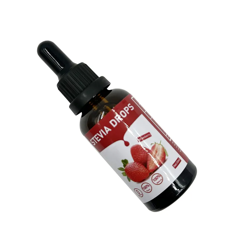 Rebaudiana Organic 100% Gouttes liquides d'extrait de feuille de stévia à la saveur de fraises