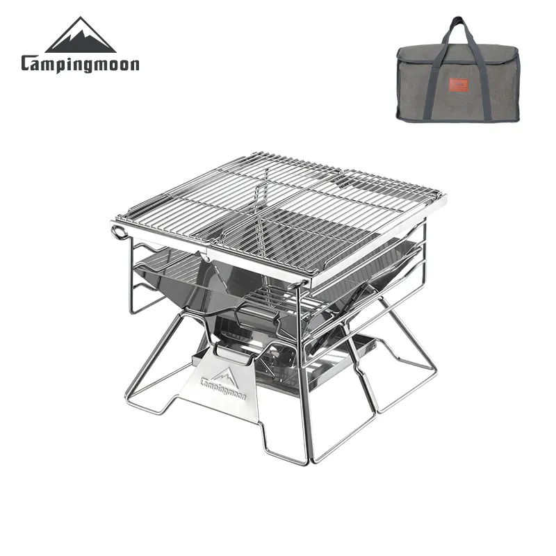 foldable Cooking Camping Hiking Picnics Tailgating Backpacking camping outdoor stainless steel grilled charcoal