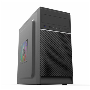 Güç desteği ile ATX bilgisayar kasası ön Panel 4 USB ses portları için Fan soğutucu masaüstü bilgisayar ITX SPCC plastik malzeme stoklanan - Product Image 1
