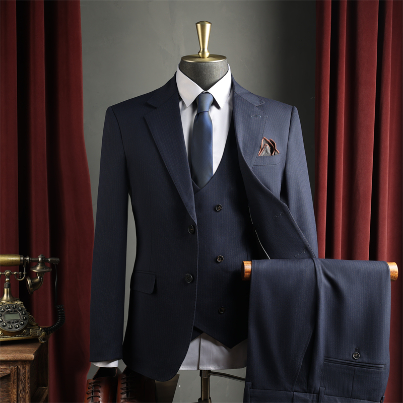 9016 Dark Blue (suit + vest + pants)