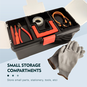 15-Inch Plastic <span class=keywords><strong>Tool</strong></span> <span class=keywords><strong>Box</strong></span> com <span class=keywords><strong>Handle</strong></span> Art suprimentos Storage Organizer Container Portable Toolbox Organizer volta à escola