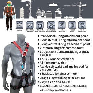Chicotes de segurança Bold com amortecimento, Reforçado Double Lanyard <span class=keywords><strong>Safety</strong></span> <span class=keywords><strong>Harness</strong></span>, Arnês de segurança adulto de corpo inteiro de alta qualidade - Product Image 5