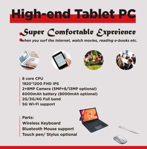 Leaderhub Octa Core 10 puntos táctil FHD Gaming portátiles ordenador 10,1 pulgadas Netbook Tablet OEM para la enseñanza - Product Image 5