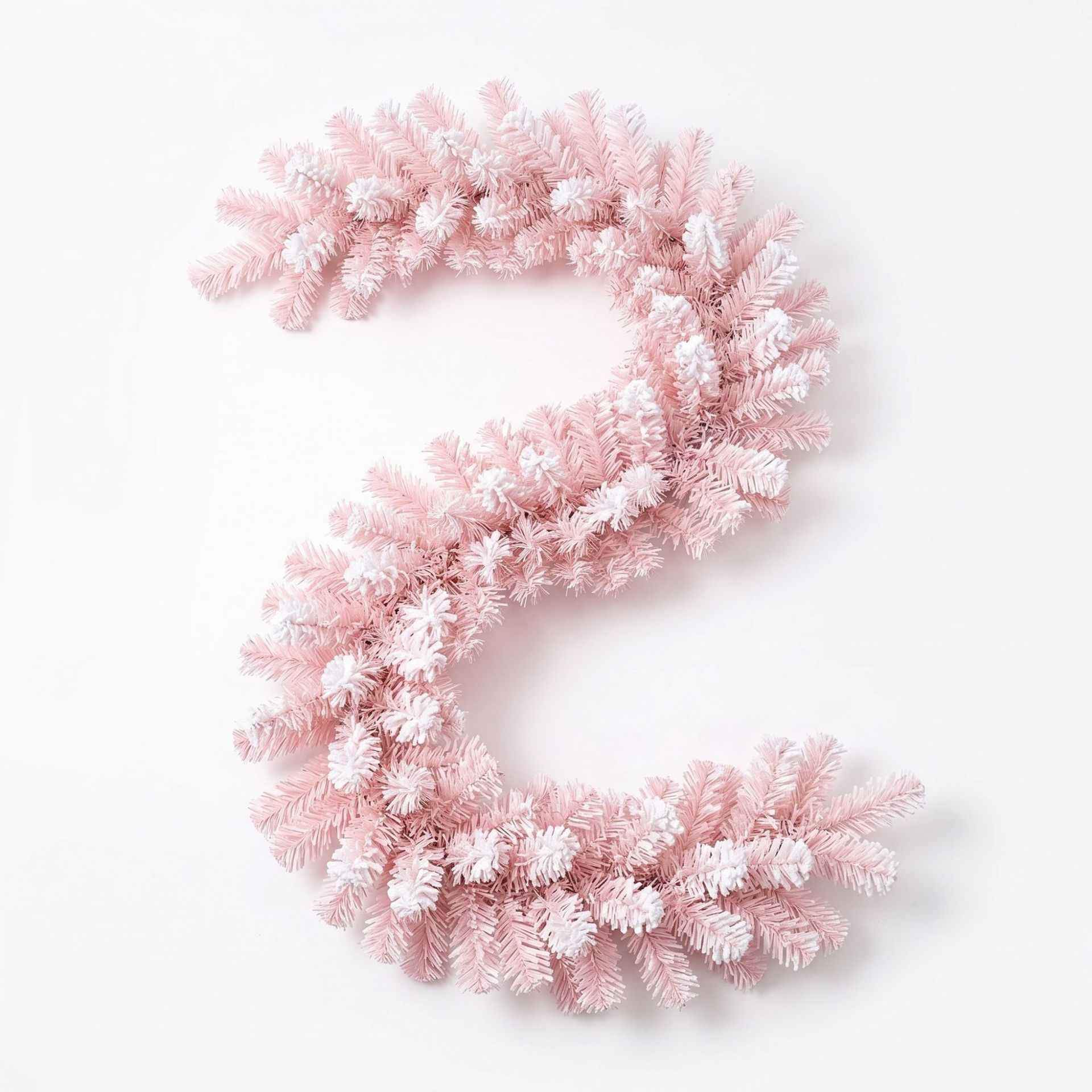 27m pink flocked flat-head straw rattan
