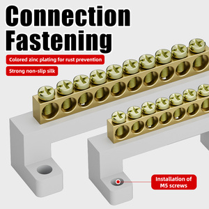 High Bridge Type <strong>Spring</strong> Copper <strong>Terminal</strong> Zero Ground Strip Brass Distribution Box Earth <strong>Terminal</strong> <strong>Block</strong> Zero <strong>Connection</strong> Made PC - Product Image 6