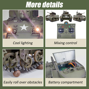 2.4ghz G2080 1/16 ölçekli simülasyon duman cihazı uzaktan kumandalı Tank Modle oyuncak M5a1 hafif Rc tankları - Product Image 2