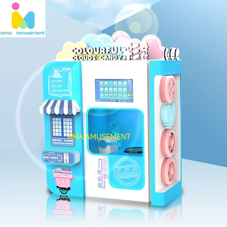 Máquina expendedora automática de algodón de azúcar, nuevo tipo de máquina expendedora de dulces, máquina para hacer dulces