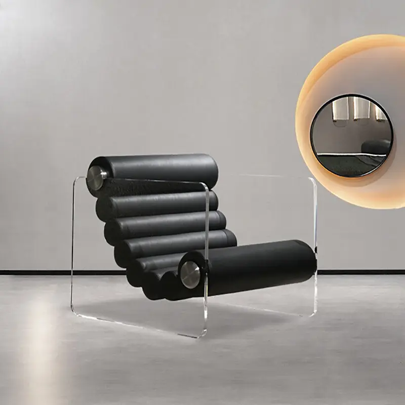 Silla nórdica moderna de acrílico transparente, sillones de sofá individuales de ocio creativo para sala de estar, sillas reclinables informales