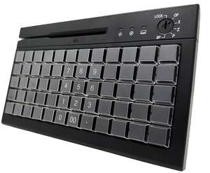 KB66全可编程66键OPOS/JPOS键盘，用于带钥匙锁和读卡器的收银机POS