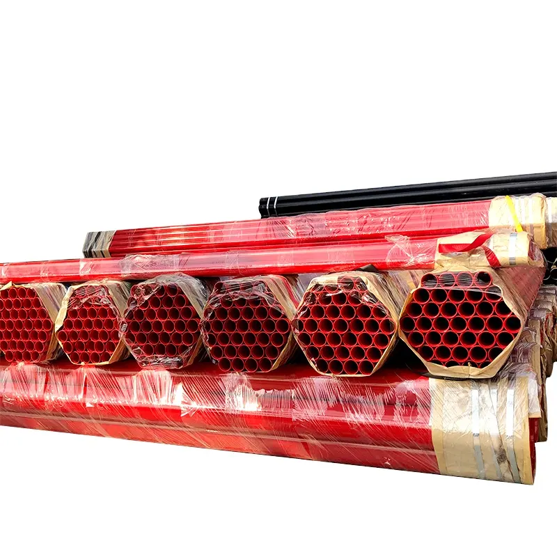 ASTM A795 Sch10 bs1139 4inch ВПВ красный с пластиковым покрытием рифленой концы сварочной углеродистой полая труба оцинкованной стальной трубы