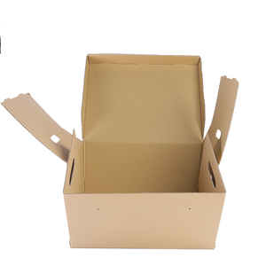 Caja de archivo de almacenamiento de archivos de embalaje de cartón corrugado de concha marrón duradera grande de tamaño personalizado con asa - Product Image 6