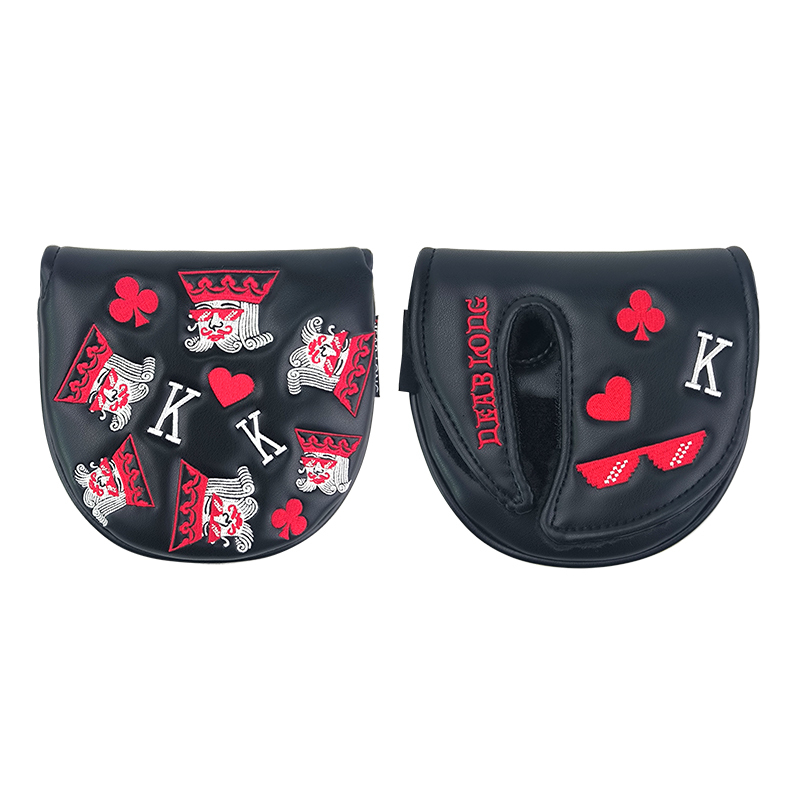 Funda para putter mallet semicircular - Naipes negros