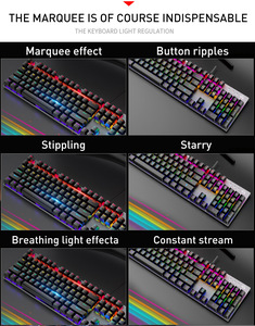 Free Wolf K1 Mechanical <strong>Keyboard</strong> 104 Keys Green Axis Notebook Desktop <strong>Computer</strong> Game Typing Wired <strong>Keyboard</strong> - Product Image 4