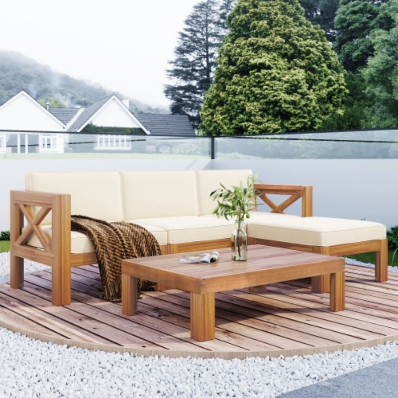 Beige + Bois massif + Mousse