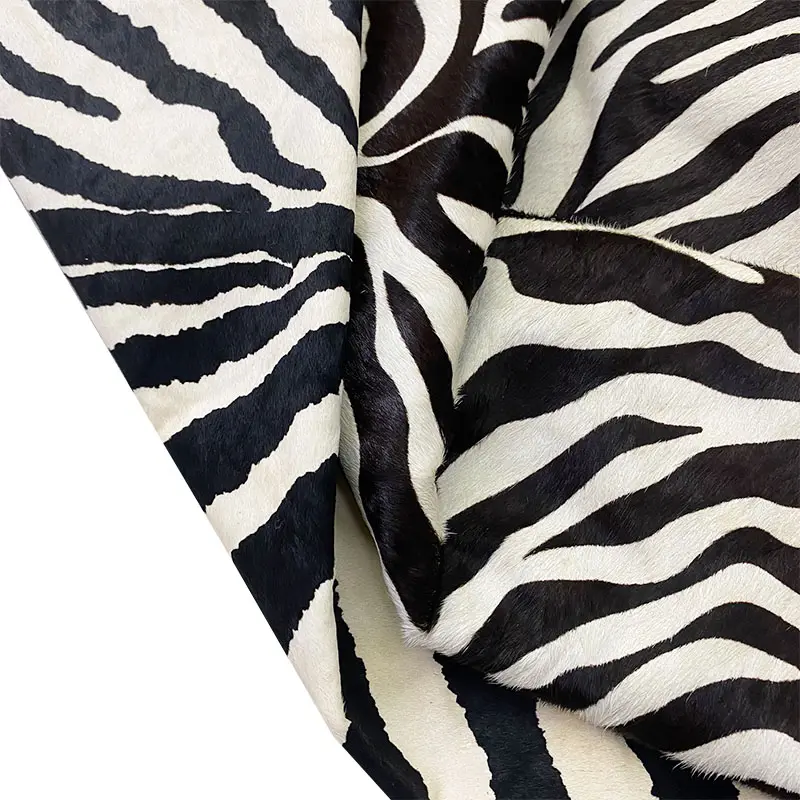 Zebra fantasia nero curry pelliccia stampata in pelle vera pelle tessuti alla moda per borse in magazzino