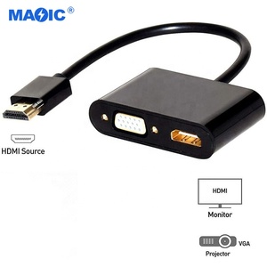 Convertidor de cable HDMI a HDMI VGA, adaptador hdmi vga con audio y cable de alimentación USB, hardware de ordenador 4 en 1 - Product Image 3