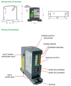 Acrel-sensor de corriente alterna, 0-50A entrada AC, salida DC 0-5V/0-10V CT clase 0,5 0,2, transformador transductor de corriente BA10-AI/V - Product Image 4