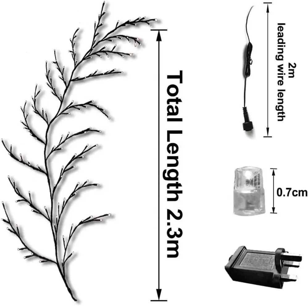 나뭇 가지 문자열 조명 버드 나무 포도 나무 요정 조명 벽 실내 침실 거실 홈 크리스마스 장식 조명
