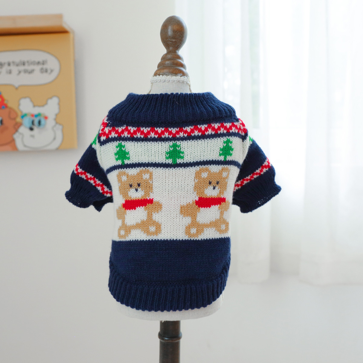 blue-Forest bear sweater