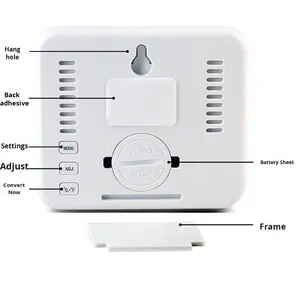 Large Screen Slim Wireless Digital <strong>Thermometer</strong> Hygrometer Indoor/Outdoor Use Plastic Smiley Face Display <strong>with</strong> <strong>Memory</strong> <strong>Function</strong> - Product Image 3
