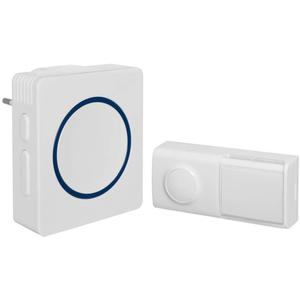 Timbre inalámbrico con botón inalámbrico, transmisor con botón piezoeléctrico, NO se requieren pilas, Blanco (9019713009)