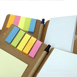 Wholesale Promotional <strong>Newest</strong> Cute <strong>Design</strong> Durable Kraft Paper Cover <strong>Notebook</strong> <strong>With</strong> Sticky and Pen for Office and School