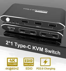 Type C <strong>KVM</strong> <strong>Switch</strong> 4K 60hz 2 Port 11 Years OEM Factory Multi Usb 2.0 2x1 Hdmi <strong>Kvm</strong> <strong>Switch</strong>