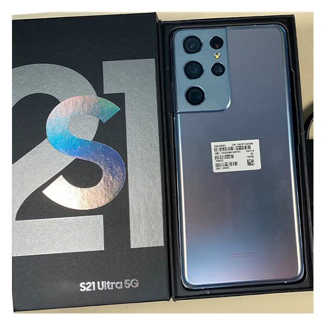 99% S21โทรศัพท์มือถือของแท้ใหม่ขายดีมากปลดล็อคสมาร์ทโฟนสำหรับ Samsung Galaxy S21 ultra